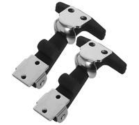 CALLARON Lot de 2 Loquets à Boucle en Acier Inoxydable Amortisseur en Caoutchouc, Poignée en T Ergonomique, Verrouillage Antivibration pour Capot de Voiture, Boîte Isolante et Outils