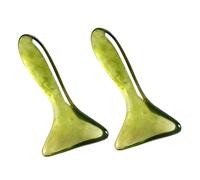 CALLARON Lot De 2 Outils De Massage Pour Le Visage Et Le Cou En Résine Naturelle Verte