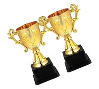 CALLARON Lot de 2 Petits Trophées en Plastique 14 Cm Motif Pivoine, Récompense Sportive Polyvalente pour Garçon et Filles, Trophées de Participation pour Compétitions Réutilisable