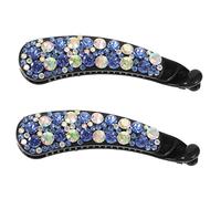CALLARON Lot De 2 Pinces À Cheveux Bananes En Cristal Avec Strass Pour Femme Tailles Pour Une Composition Claire Et Volumineuse Pinces À Cheveux En Strass Support Wow Pinces À