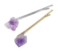 CALLARON Lot De 2 Pinces À Cheveux En Améthyste Pour Femme Bijoux De Mariage Pierres Précieuses En Cristal Violet