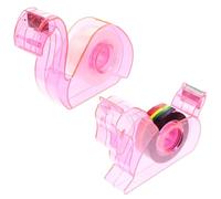 CALLARON Lot de 2 Sets de Coupe-ruban Réutilisables Rose Motif Flamant Rose et Licorne, Distributeurs de Ruban Adhésif de Bureau Multifonctions, Porte-ruban Grand Format pour École, Maison