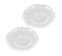 CALLARON Lot de 2 Soucoupes en Verre Transparentes pour Thé, Protection de Surface de Table, Faciles à Ranger, pour Décoration et Hôtel Réutilisable