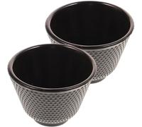 CALLARON Lot de 2 Tasses à Thé en Fonte Noir pour Cérémonie du Thé Kung Fu et Moments de Relaxation