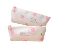 CALLARON Lot De 2 Trousses À Crayons À Motif Pêche pour Femmes Pochettes Pratiques pour Pièces De Monnaie Porte-Monnaie À Fermeture Éclair Porte-Monnaie en Toile Rose
