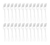 CALLARON Lot de 24 Fourchettes à Dessert Pratiques en Acier Inoxydable Argenté, Surface Lisse et Design Exquis, Multifonction pour Repas Quotidiens et Hôtels