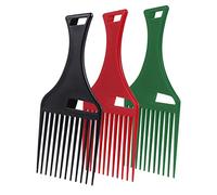 CALLARON Lot De 3 Peignes à Cheveux Afro En Plastique Pp, Dents Larges, Multi-couleurs, Outil Coiffure Pour Cheveux Bouclés, Professionnel Et Usage Personnel