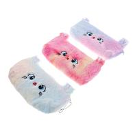 CALLARON Lot de 3 Trousses à Crayons en Peluche Dégradée, Organiseur Portable pour Papeterie et Cosmétiques, Étuis à Stylos Mignons de Chat, Idéals pour Bureau, École et Voyage