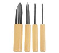 CALLARON Lot de 4 Poinçons Ronds pour Poterie en Bois et Métal, Outils de Poinçonnage pour Sculpture sur Argile, Coupe-argile Semi-circulaire, Accessoires pour Pâte à Modeler et Céramique,