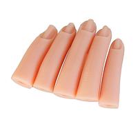 CALLARON Lot De 5 Doigts En Silicone Teint Pour Pratique Manucure Modèle Réaliste à Surface Lisse Pour Entraînement Nail Art Débutants Et Professionnels