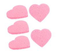 CALLARON Lot De 5 Éponges Faciales Compressées En Forme De Cœur Pour Le Nettoyage Quotidien Du Visage Le Masque Exfoliant Le Démaquillage Pour La Maison Et Les Voyages Rose