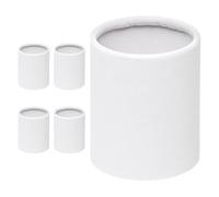 CALLARON Lot de 5 Seaux à Fleurs en Carton Blanc Mini Rond, Boîte pour Bouquets, Conteneur D'emballage Légers et Ventilés, pour Compositions et Présents Festifs