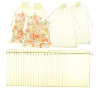 CALLARON Lot de 50 Paquet en Organza 20X30Cm à Cordon de Serrage pour Présents Bijoux Mariages Décoratifs Multi-Usages
