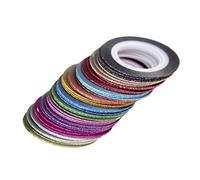 CALLARON Lot De 52 Rubans Adhésifs Pour Ongles Givrés Multifonctions, Lignes Fines Multicolores, Autocollants Nail Art Diy Pour Manucure Féminine