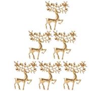 CALLARON Lot de 6 Broches de Noël en Alliage Doré Mat Motif Élan Rétro Accessoires Mode pour Vêtements Paquet et Écharpes Décoration Festive Femme