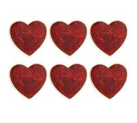 CALLARON Lot de 6 Broches en Alliage de Zinc de Cœur Rouge, Épingles Décoratives pour Vêtements et Paquet, Accessoires Saint-valentin et Fête, Bijoux pour Femmes et Hommes, Présent