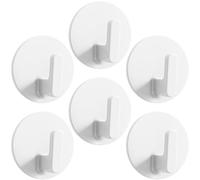 CALLARON Lot de 6 Crochets Muraux Adhésifs Blancs, Petits Crochets Auto-adhésifs sans Perçage, pour Serviettes, Clés et Organisation Maison, Fixation Facile sur Portes, Murs et Salles