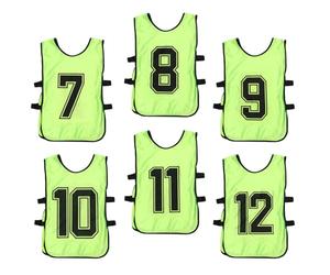 CALLARON Lot de 6 Gilets D’entraînement Garçon et Filles sans Manches, Taille 6-12, Tissu Léger Respirant, Couleur Vive pour Sport Collectif - Football, Basketball, Hockey, Volley, Gilet