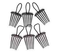 CALLARON Lot de 6 Peignes à Cheveux Volumisants pour Femme 6 Pièces Plastique Noir et Café Queue de Cheval Duveteuse Coiffure Quotidienne avec Élastique Côté