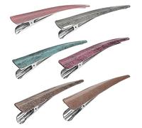 CALLARON Lot de 6 Pinces à Cheveux en Acrylique Épingle à Cheveux en Corne de Bœuf Pince à Queue de Cheval Décoration Solide Coloris Pailleté