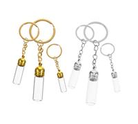 CALLARON Lot De 6 Porte-Clés Flacons De Parfum Porte-Clés Flacons À Souhaits Mini-Contenants D'Huiles Essentielles Bocaux À Sorts Vides Flacons De Parfum Petits Bocaux En Verre