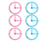 CALLARON Lot de 6 Rapporteurs Circulaires à Bras Oscillant, Plastique Solide, Couleurs Bleu et Rose, Rapporteurs à 360 Degrés pour Mesure Précise, Outils de Dessin Scolaire Multifonctions,