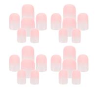 CALLARON Lot de 6 Set de Sets de 24 Faux Ongles Carrés Courts à Coller Manucure pour Dégradé Blanc Faits Main pour Nail Art Fêtes et Mariage