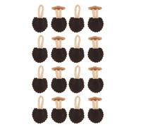 CALLARON Lot de 8 set de Paires de Boutons en Corne à Bord Festonné Petit Format Couleur Marron Foncé Boutons à Bascule pour Manteaux D’Hiver et Vestes Élégantes Accessoires Couture