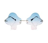 CALLARON Lunettes de Soleil Métal Irrégulières sans Monture Champignon | Design Créatif, Effet Décoratif, pour Fêtes et Photos, Style Unique, Jeune Public