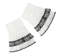 CALLARON Manchettes Décoratives Accessoires Vestimentaires Romantiques en Chiffon Blanc, Confortables et Élégantes pour Costume D'époque Pirate