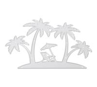 CALLARON Matrice de Découpe Cocotier à Relief en Métal pour Scrapbooking et Modelage, Moule à Découper Thème Plage pour Activités Manuelles