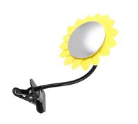 CALLARON Miroir de Bureau Convexe Pince Robuste, Angle Réglable en Fer Jaune, Miroir Flexible pour Angle Mort, pour Espace de Travail et Bureau