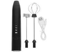 CALLARON Mixeur Électrique à Main Noir avec 2 Têtes de Mélange en Abs, Batterie 1200mah Rechargeable Usb, Multifonction Cuisine et Pâtisserie