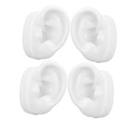 CALLARON Modèle D'entraînement en Silicone pour Piercing, 2 Paires D'oreilles Réalistes Blanches, Simulation Précise et Matériel Souple pour Pratique Professionnelle en Institutions