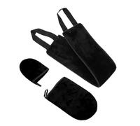 CALLARON Moufles Applicateurs Autobronzants Application Uniforme de Lotion de Bronzage Corps Kit de 3 Noirs en Mousse et Film Pe, Facile à Transporter