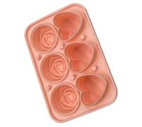 CALLARON Moule à Glaçons en Silicone Rose Forme Cœur et Fleur, Facile à Démouler, pour Cocktails et Fêtes, Bac à Glaçons Pratique et Décoratif
