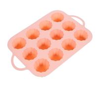 CALLARON Moule à Muffins Rose en Silicone Antiadhésif 12 Cavités Cylindriques Moule à Cupcakes Multi-usage pour Cuisson Raffinée de Mini Gâteaux pour Pâtisserie Maison