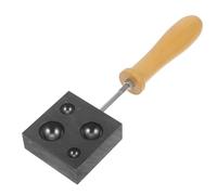 CALLARON Moule Semi-sphérique en Graphite 19,5x5,5x2 Cm Poignée Bois, Tampon de Marquage du Bois et Moule de Coulée pour Fonderie, Travail Verre et Cuir, Outil Artisanal Polyvalent