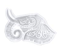 CALLARON Moule Silicone Tête D'éléphant 3D Flexible pour Résine Époxy, Moule de Coulée Réutilisable Blanc, Accessoire Loisirs Créatifs pour Décoration Murale Artisanale