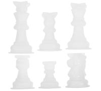 CALLARON Moules d'Échecs en Silicone 6 Pièces pour Bougies Artisanales et Fondant, Moules 3D Faits Main pour Loisirs Créatifs