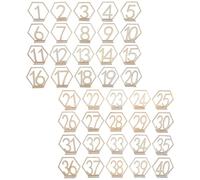 CALLARON Numéros de Table Mariage en Bois Beige 1-40, Plaques de Siège Solides et Rustiques pour Fêtes et Anniversaires, Lot de 40 Pièces Polyvalentes et Esthétiques