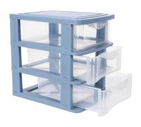 CALLARON Organiseur de Bureau Bleu en Pp Tiroirs de Rangement à Trois Couches, Design Moderne et Simple, pour Cosmétiques et Accessoires de Travail