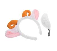 CALLARON Ornement Agneau Mignon Bandeaux Serre-tête Dessin Animé Corne Peluche Ensemble Oreilles Queue Cosplay Halloween