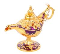CALLARON Ornement Décoratif Lampe à Huile Style Contes Petite Taille Alliage de Zinc Doré Violet Décoration Lumineuse Fête Décor de Table Vintage Ambiance Maison Bureau