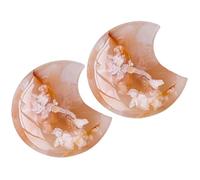 CALLARON Ornements en Pierre de Cristal de Lune 2pcs pour Décoration Maison et Accessoire Photo, Pierres Naturelles de 4,5 à 5,5 Cm