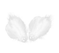 CALLARON Paire de Pinces à Cheveux Accessoire Élégant en Plume Blanche de Mariée Décorations Perles, Légères et Confortables pour Mariage ou Bal