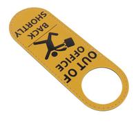 CALLARON Panneau d'Absence pour Porte de Bureau, Support Poignée en Polyuréthane, Double Face Noir et Jaune, Panneau à Accrocher, Utilisé Bureaux, Hôtels et Hôpitaux