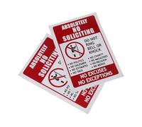 CALLARON Panneau « Démarchage Interdit » 2 Pièces 9,5x14 Cm en Pvc Adhésif Étanche, Autocollant Sécurité pour Porte D’entrée, Affichage Clair Interdiction Démarchage Maison et Jardin