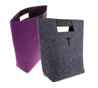 CALLARON Paquet Cabas en Feutre Gris Et Violet, Grand Fourre-Tout Multifonction à Bible, Lot De 2 Paquet à Main pour Rangement Et Voyage, Adapté Étude Biblique Et Usage Chrétien