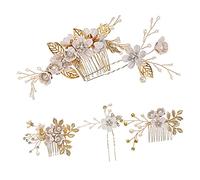 CALLARON Peigne Cheveux Mariage Décor Fleurs Épingle Cheveux Accessoire Coiffure Pour Mariée Fille